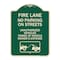 Signmission Fire Lanes No Parking on Streets Unauthorized Vehicles Towed at Owner Expense, A-DES-G-1824-23987 A-DES-G-1824-23987 - alternate 1